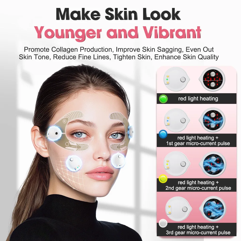 

EMS Eye Beauty Instrument 12 Lamp Beads 660nm Red Light Face Wrinkles Removing Eye Bag Gel Paste To Fade The Fat Around The Eyes