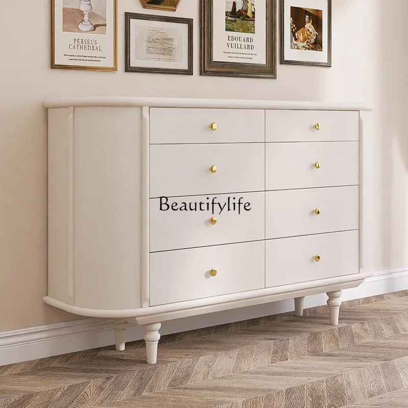

ld14 French Style Solid Wood Bedroom Storage Chest American Style Simple Cabinet