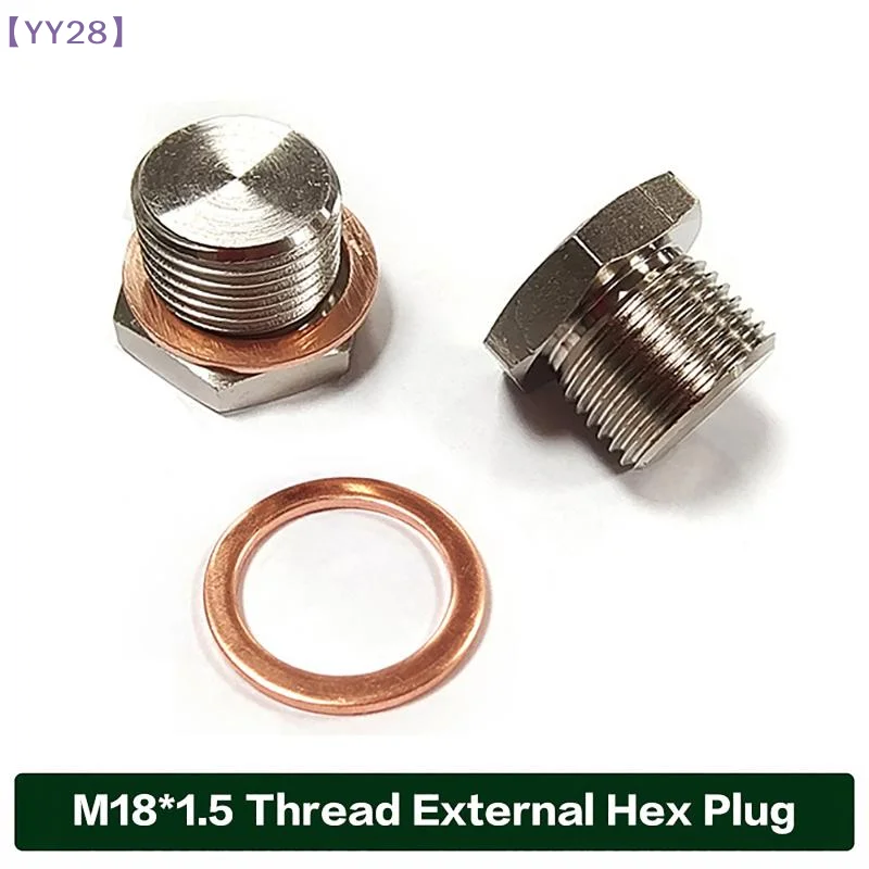 【YY28】OD Exhaust Pipe Fitting Flathead Screws Lambda Converter O2 Oxygen Sensor Plug Universal Thread M18*1.5{Y}
