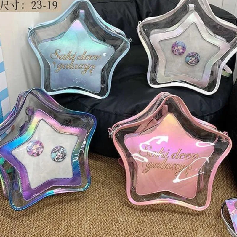 

JIAERDI Transparent Anime Pink Ita Bag Backpacks Women Harajuku Star Mini Backpack Ladies Versatile Messenger Bag Mochila 2025