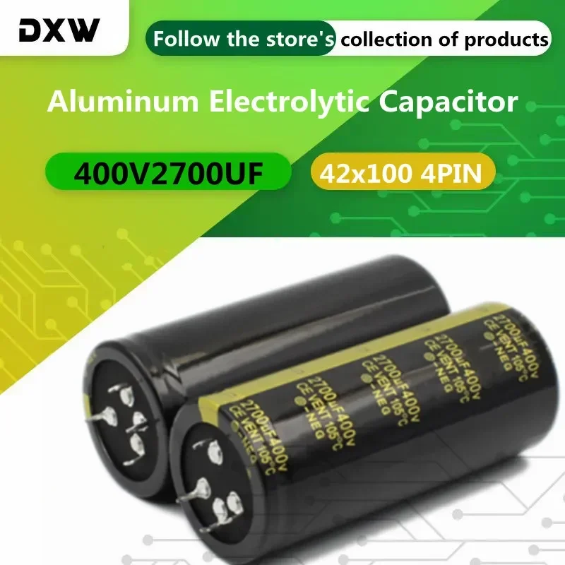 1PCS 400V2700UF 4PIN Electrolytic Capacitor 42X100MM High Quality Inverter Aluminum Electrolytic Capacitor