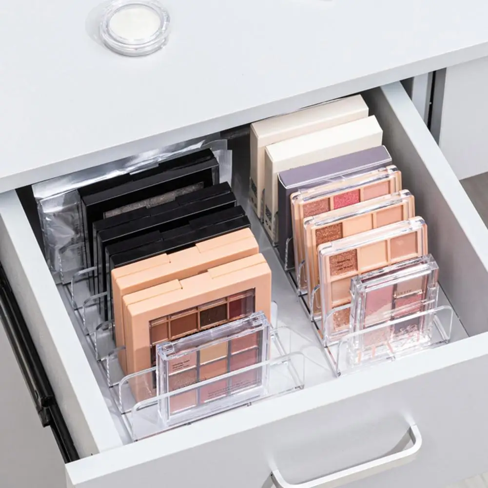 Cosmetics Storage Tray 7 Compartments Eyeshadow Palette Storage Rack Clear Cash Makeup Tools Organizer Tray Desktop Organizer