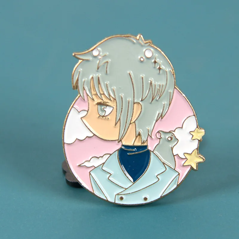 بروش لطيف من المينا الكرتوني ، سلة فواكه ، أنيمي ، شارة معدنية ، حقيبة ظهر ، ملابس ، قبعة ، هدايا الإكسسوارات ، مجوهرات أنيقة