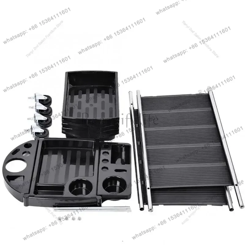 Factory Direct Sales Nordic Beauty Salon Rolling Cart Modern Barbershop Drawers Designers Salon Trolley Barbershop Furniture Car 4