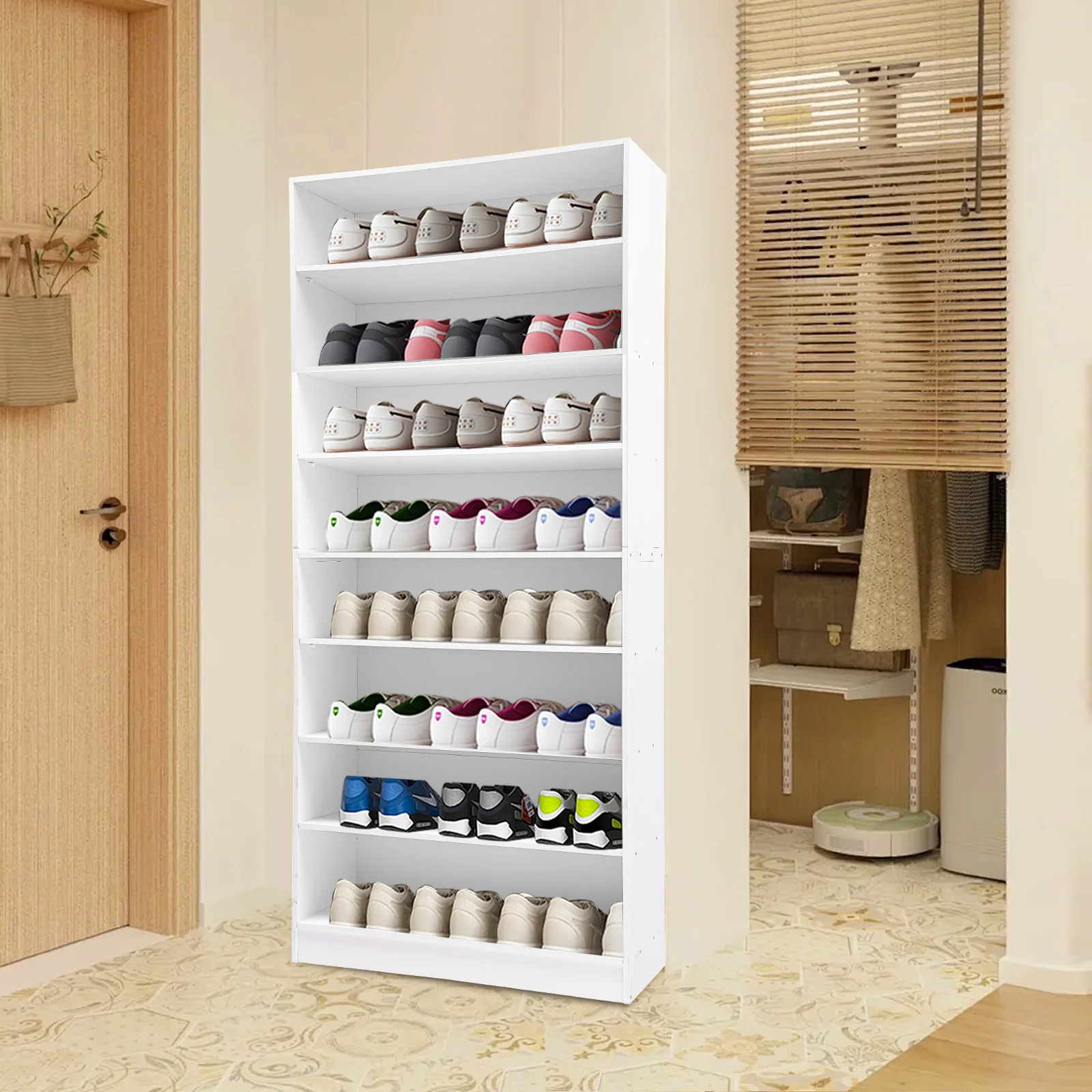 80cm Shoe Organizer Furniture Shoe-shelf Shelves Organizers Storage Cabinet 8 Tiers White/Black