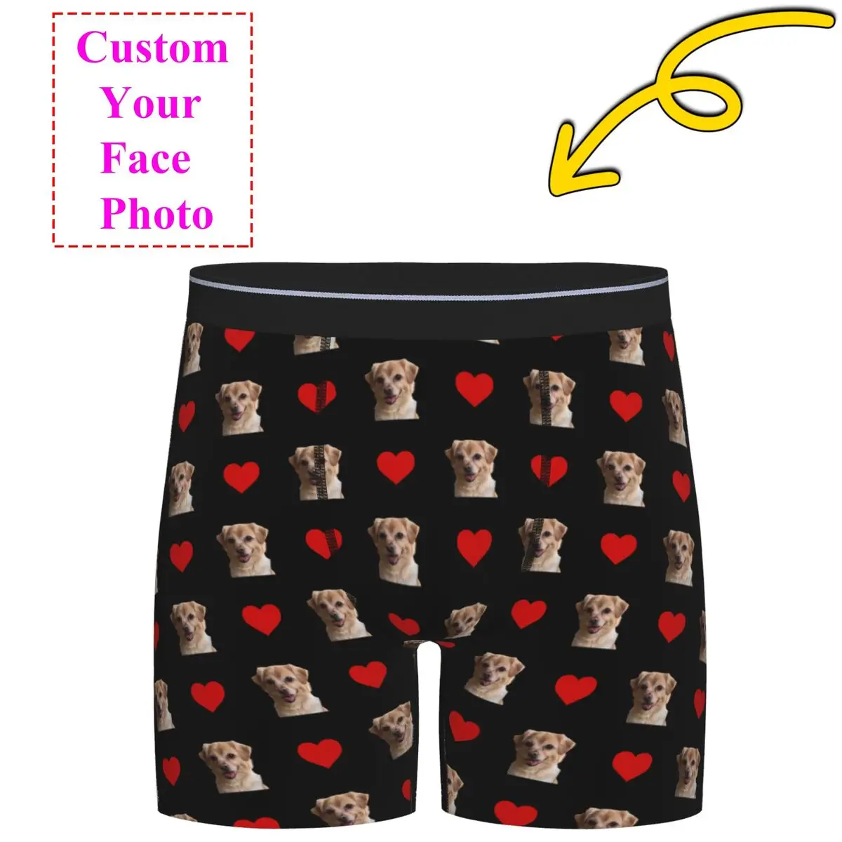 Custom Face Photo Boxers Shorts Men's For Husband Valentine's Birthday Gifts Personalized Briefs Underwear Fashion Underpants
