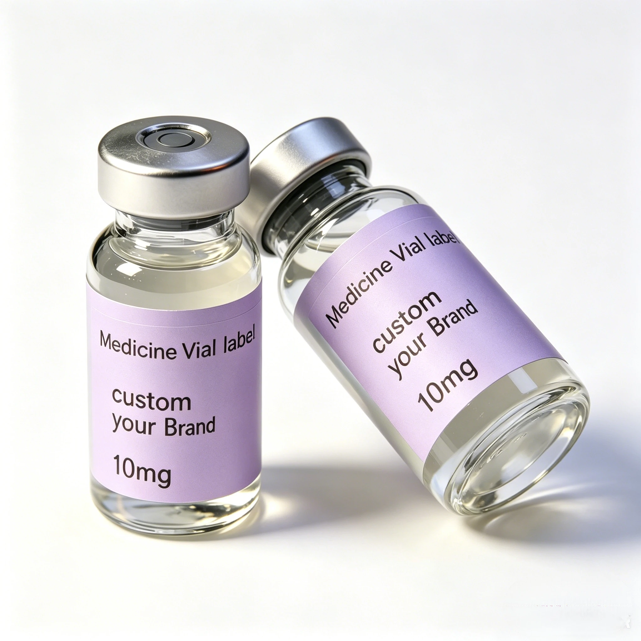 Custom Printed Peptide Vial Stickers Waterproof Vinyl Film Free Design for Beauty Industry 3ml 5ml 10ml