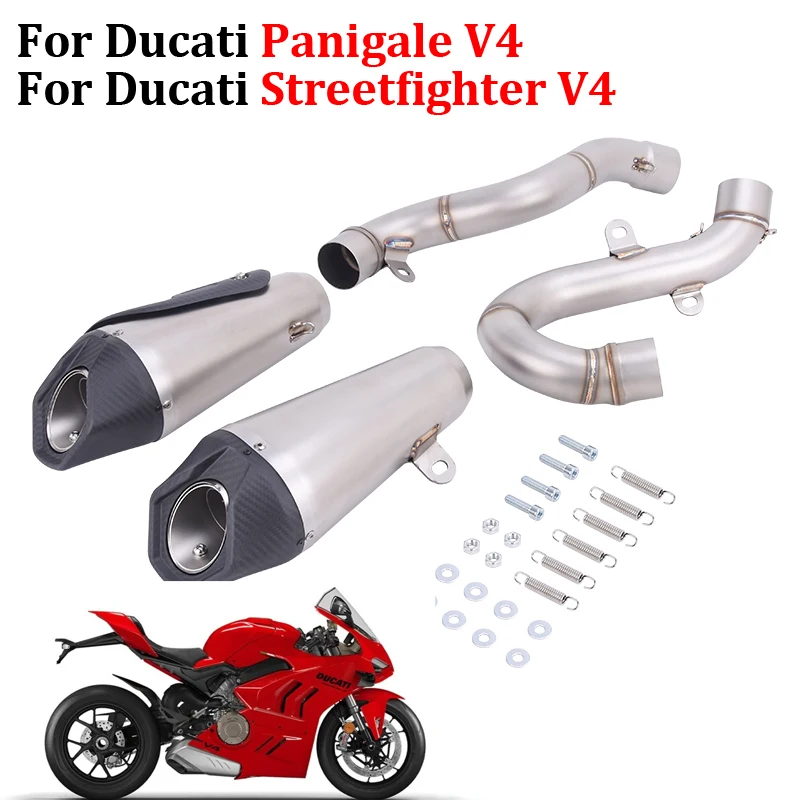 

For Ducati Panigale V4 S R S Corse Speciale Streetfighter V4 S SP 2018 19 20 21 22 23 2024 Motorcycle Exhaust Modify Escape Pipe