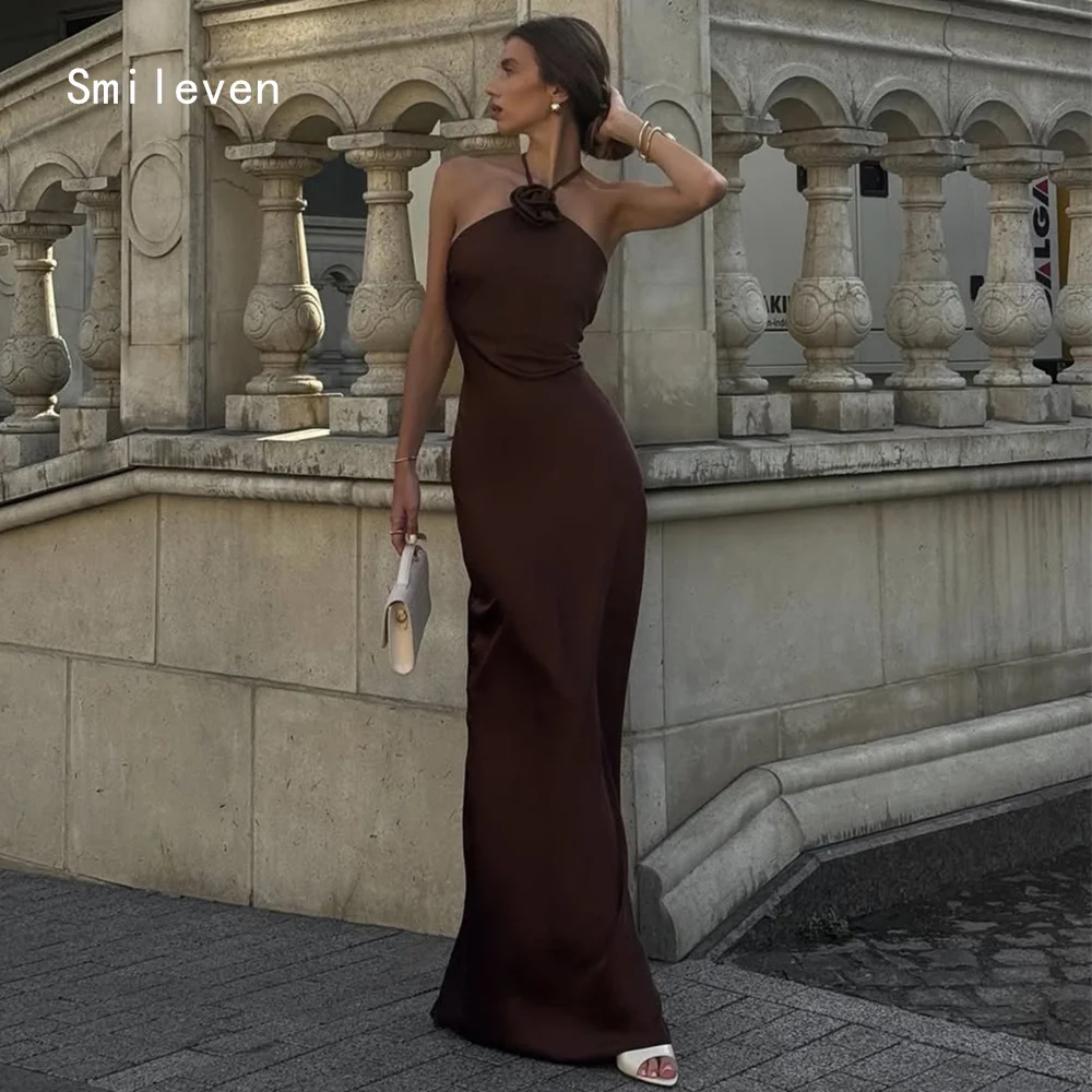 

Smileven Luxury Classical Mermaid Evening Dress Halter Elegant Formal Prom Dresses Simple Flower Party Gowns Customized 2026