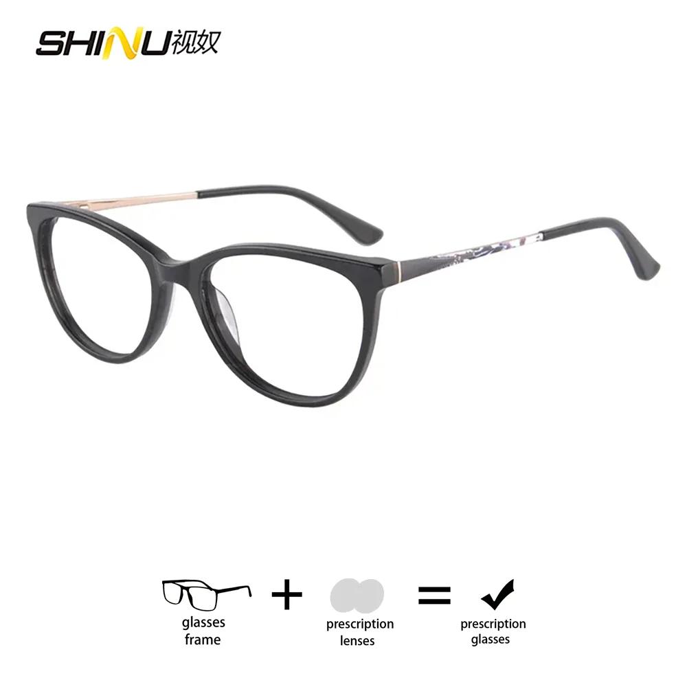 処方メガネ光学レンズ累進多焦点老眼鏡女性のファッション高級フレームキャットアイ抗青色光