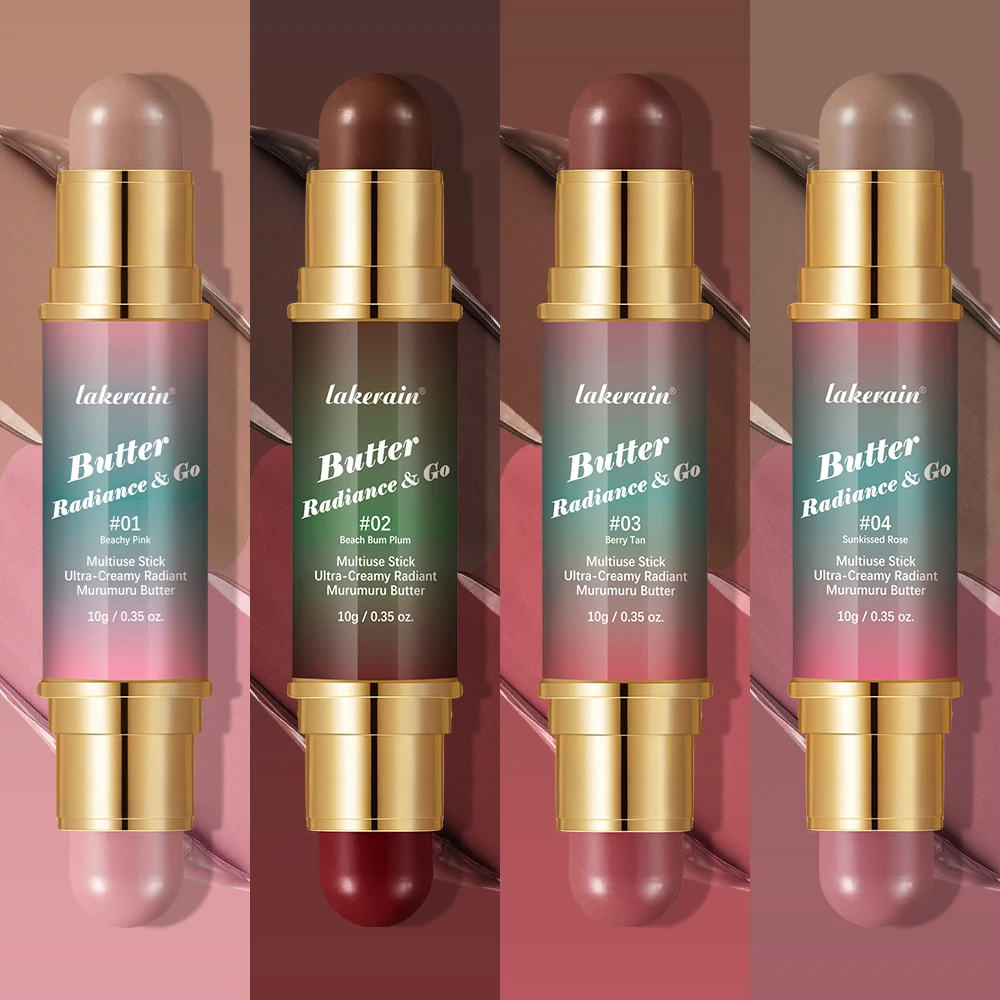 Glow And Go-rubor bronceador de doble cabeza para médicos, palo multiusos, mantequilla, para labios, ojos, mejillas, aleta mate y radiante de larga duración