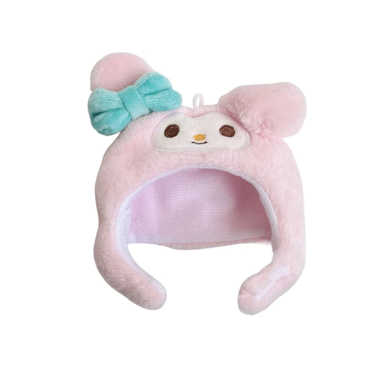 15CM cartoon sanrio Doll Headgear Cartoon Animal Ear Cap Cos Outfit Change Dressing Game Cute Plush Hat