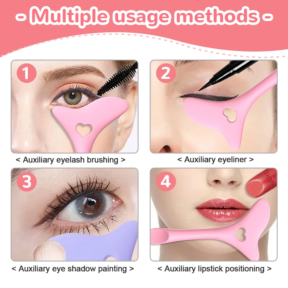 Silicone Eyeliner Stencils Wing Tips Resusable Mascara Baffle Marscara Drawing Lipstick Wearing Aid Face Cream Mask Applicator