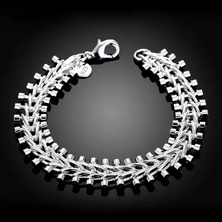 Fine 925 Sterling Silver Noble Nice Chain Solid Bracelet for Women Men Charms Party Gift Wedding Fashion Jewelry Hot Model - Image 8