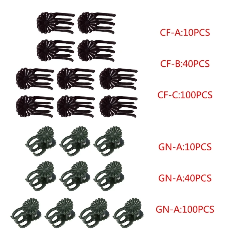 H55A 20/40/100Pcs Plant Clip Clip Flowers and Vine Clip Support Stem Vine Growing Plant Stem Vine Support Clip