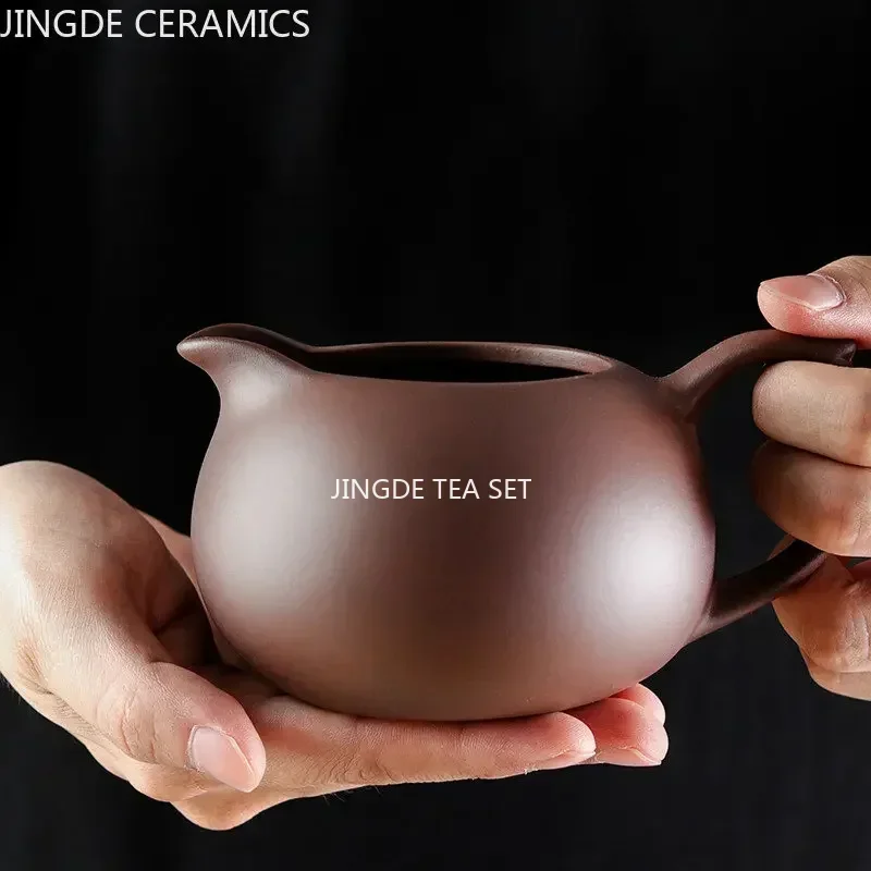 Chinese Purple Clay Fair Cup Cha Hai Master Teacup Handmade Tea Set Accessories Household Drinkware Large Capacity Tea Separator