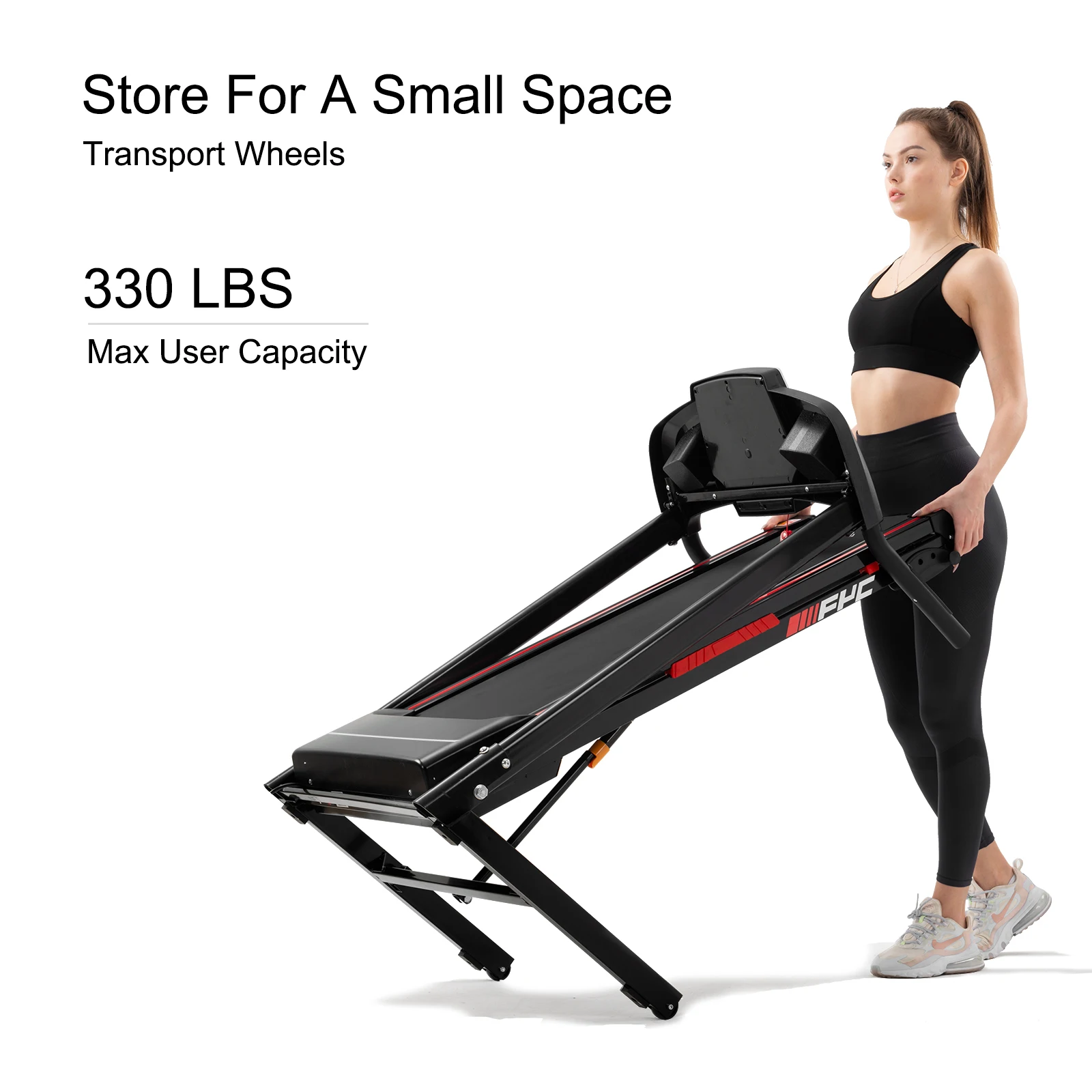 SHULI foldable treadmill, adjustable incline design, fat-burning running machine for home cardio training