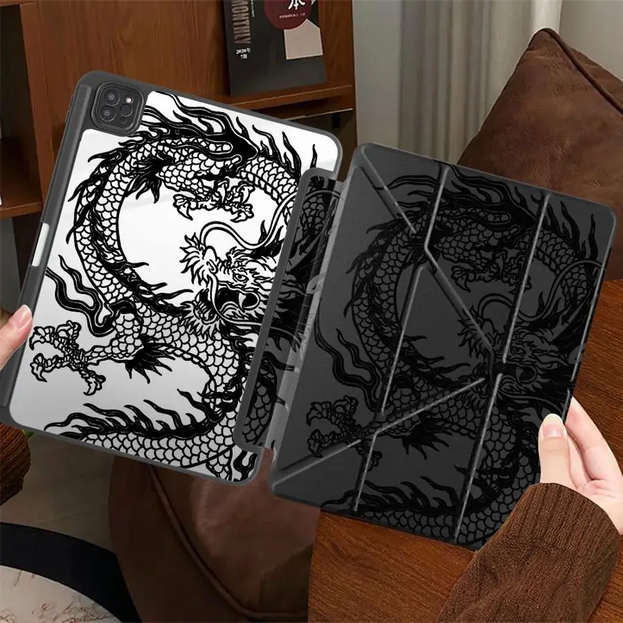 

Крутой чехол-подставка с китайским драконом для планшетов iPad Pro 2025, Air 4, 5, M3, M2, 1, 2, M4, 11 дюймов (11-го, 10-го, 9-го, 8-го, 7-го поколений), 12.9 дюймов