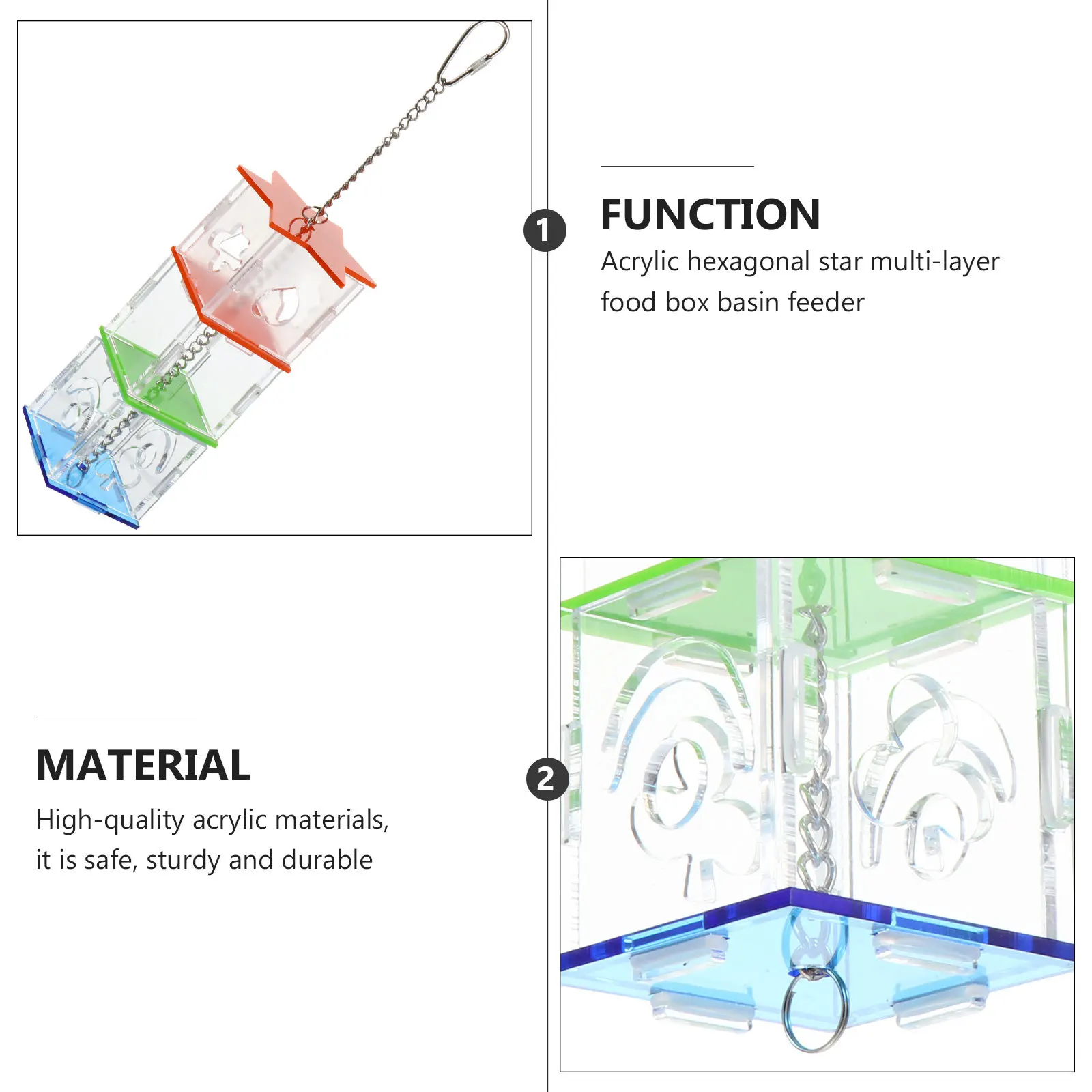 

Parrot Foraging Feeder Food Box Durable Safe Hanging Parrot Feeder Easy Refill Training Gift