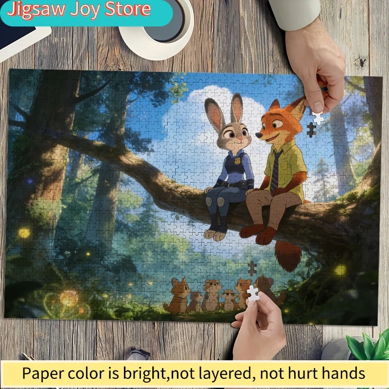 จิ๊กซอว์โปสเตอร์ดิสนีย์ ซูโทเปีย จูดี้ ฮอปส์ และ นิค ไวลด์ 1,000 ชิ้น ระดับความยากสูง ของตกแต่งบ้าน DIY เกมจิ๊กซอว์ ฝึกสมอง