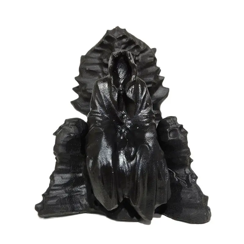 Natural Stone Obsidian Crystals King Throne Statue Home Decor Feng Shui Ornaments And Wicca Witchcraft Healing Sorcerer Figurine