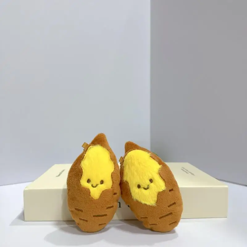 Bezaubernder kreativer heller Schatten, roher Süßkartoffel-Plüsch-Schlüsselanhänger; Cartoon-Styled-Lebensmittel-Plüschpuppen-Anhänger, originelles Geschenkzubehör