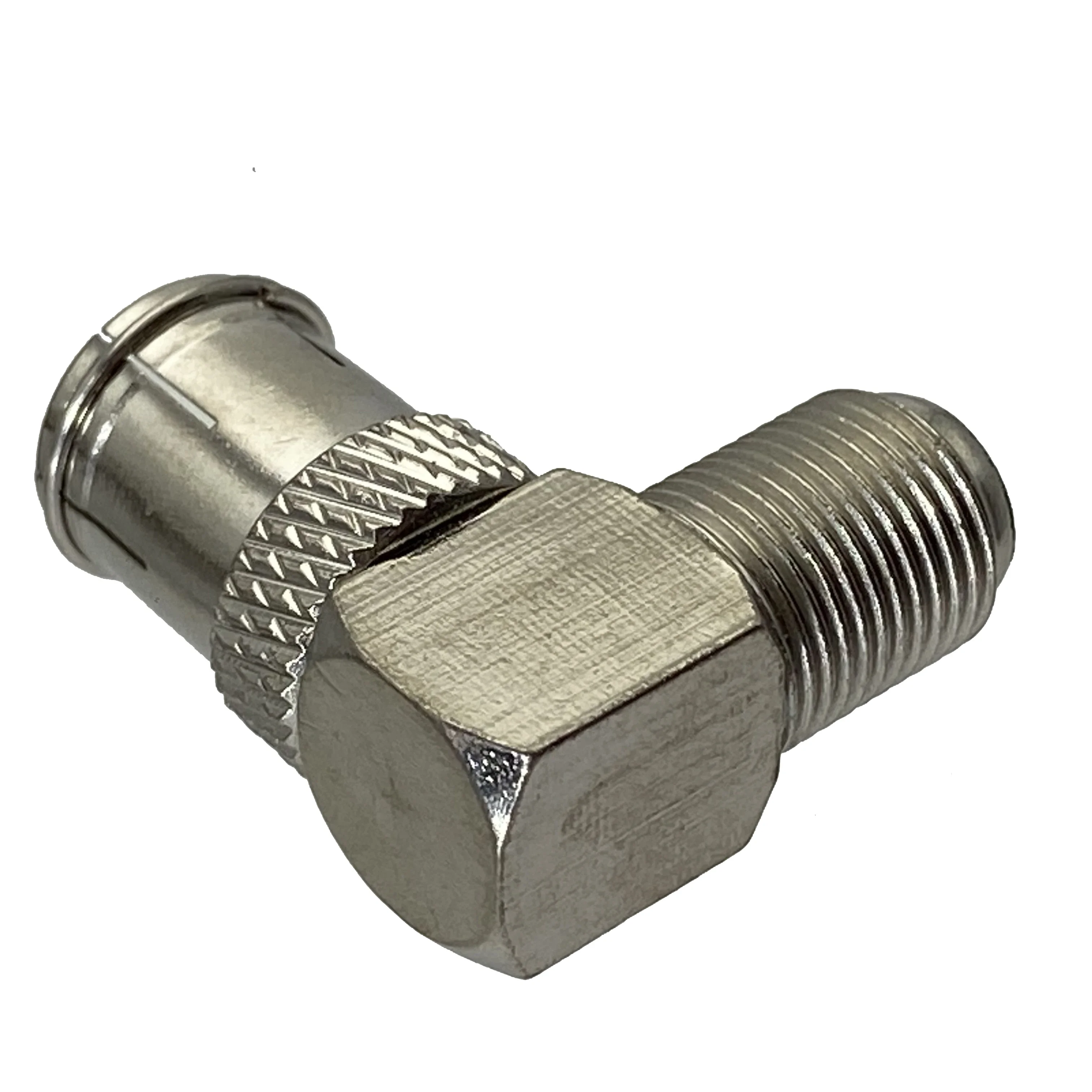 1pcs Quick Slide-on Push-on F TV Male Plug To F TV Female Jack in Series Right Angle RF Adapter Connector Wire Terminals