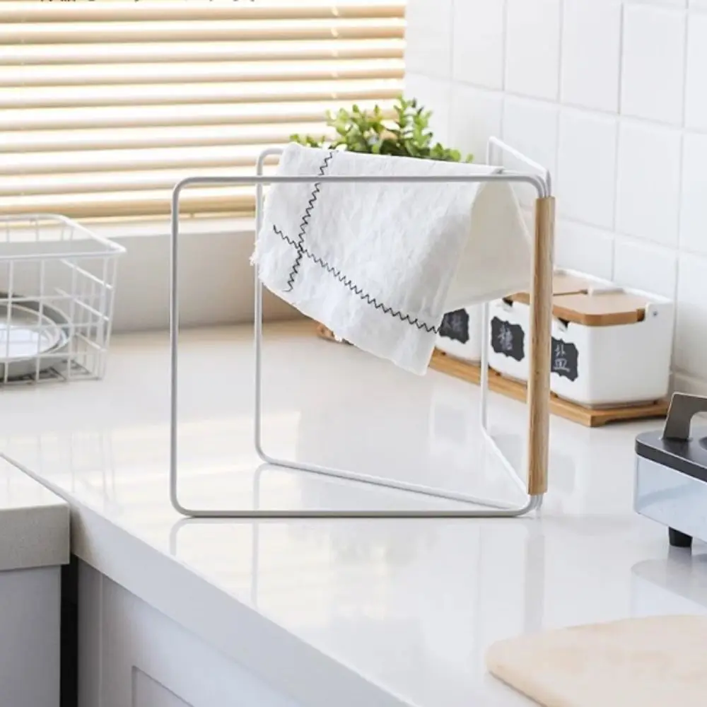 

Vertical Japanese Style Kitchen Towel Rack Collapsible Stable Towel Hanger Rotatable Iron Dishcloth Drying Rack Bathroom