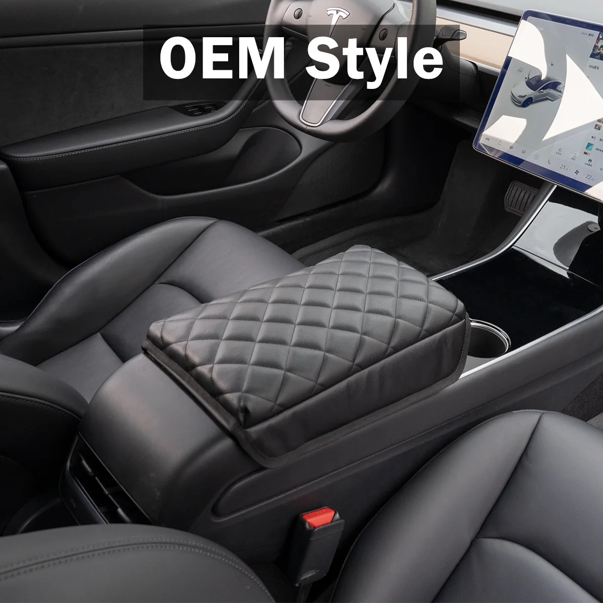 Suitable for 17-22 model 3/Y armrest box mats, car armrest box covers, car modification accessories