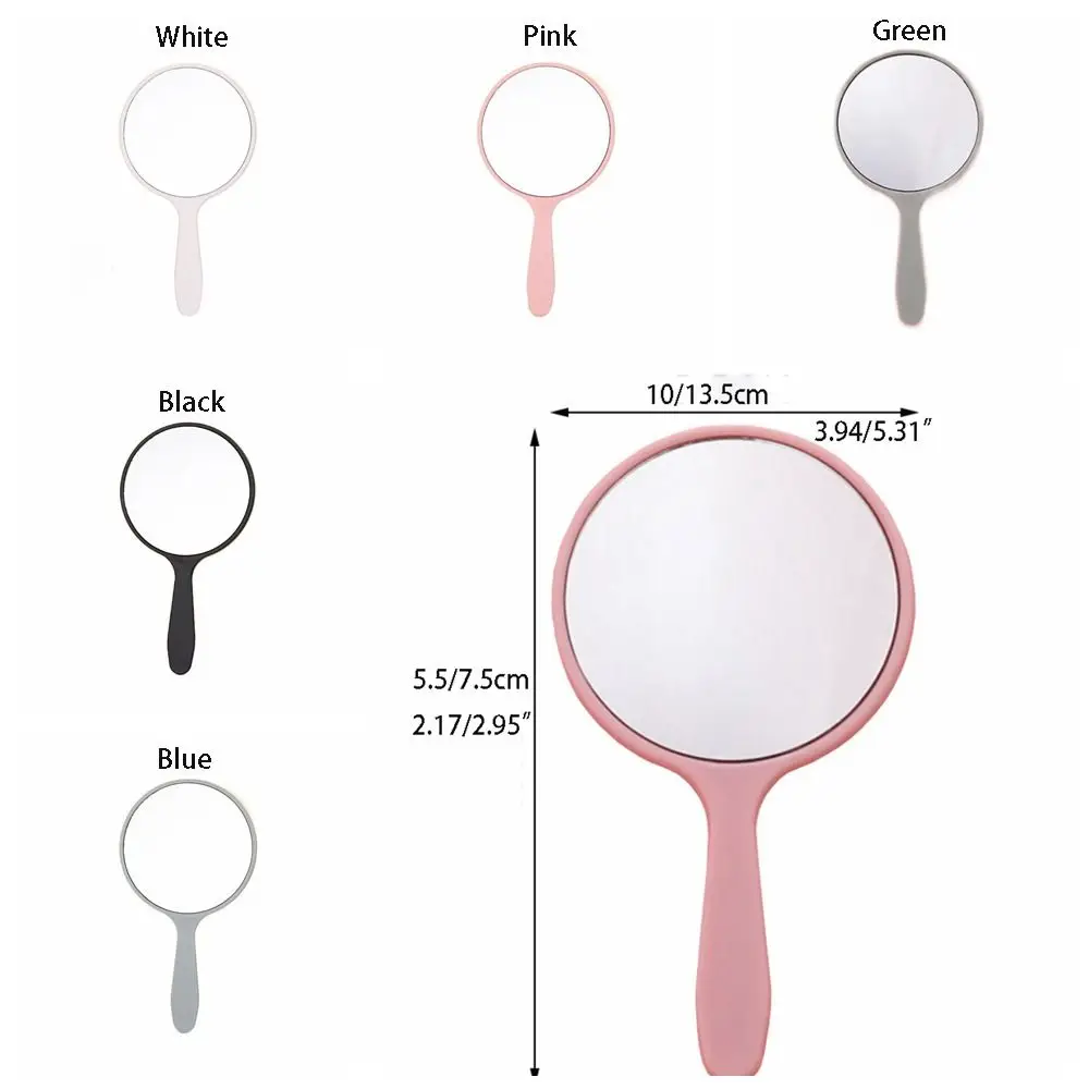 1PC Makeup Mirror Durable With Handle Handheld Portable Mirror Anti-fall Small Round Handheld Mirror for Women