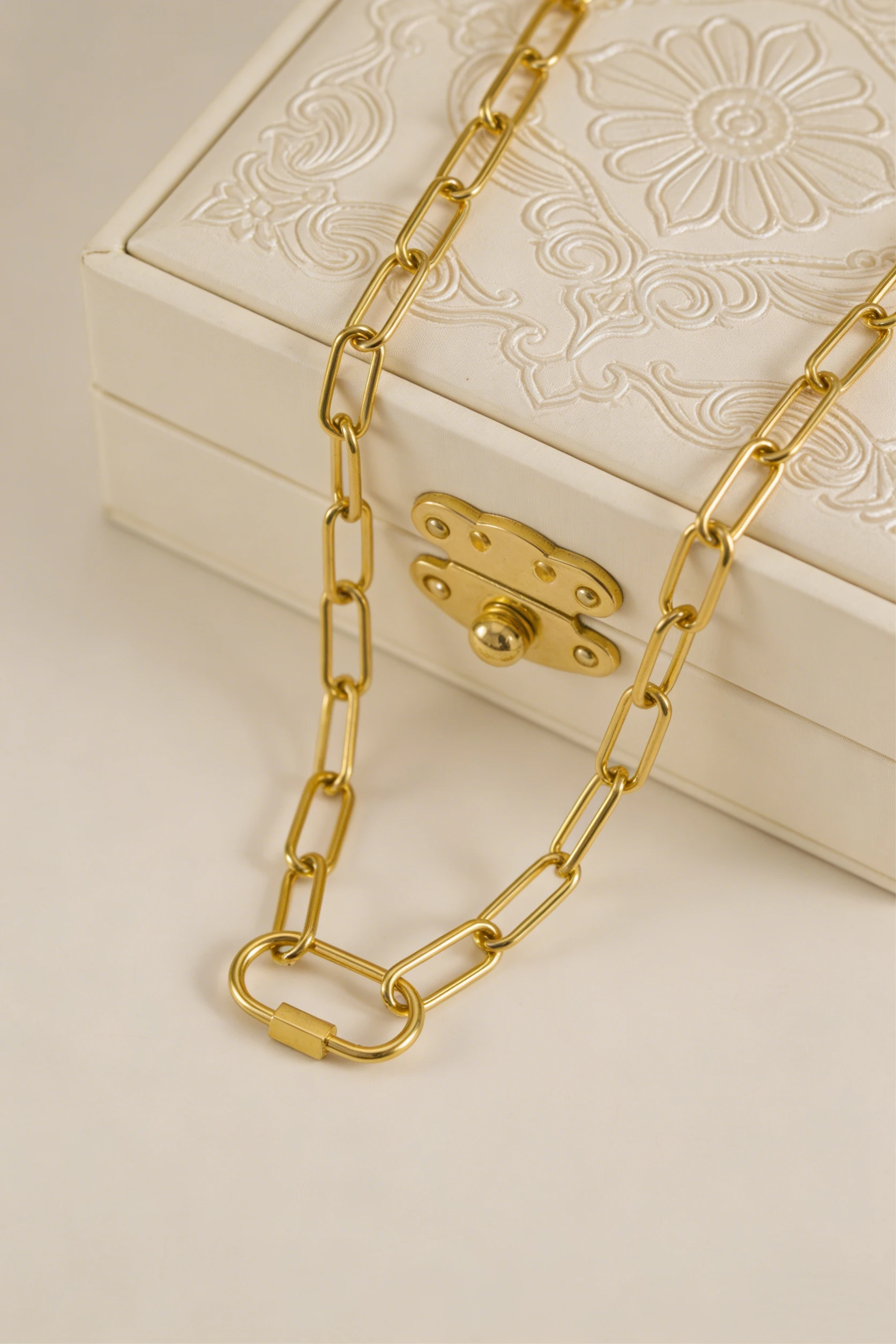 Personalized DIY Jewelry Openable Clasp Stainless Steel Link Chain Necklace Paper Clip Chain Women's Custom Jewelry
