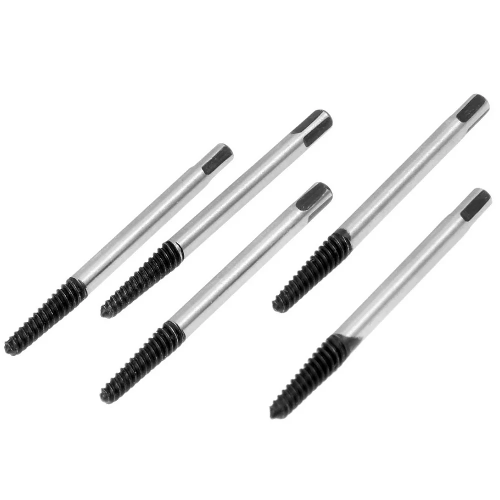 5pcs Hex Screw Extractors Tool Broken Damaged Screw Extractor Drill Bit Guide Set Broken Bolt Remover Easy Out Set Power Tool