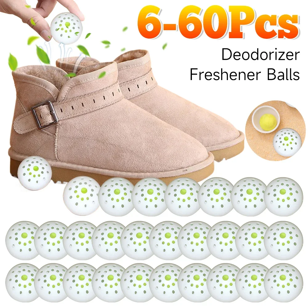 

6-60PCS Deodorant Balls For Shoes Jasmine Scent Fresheners Footwear Shoe Closet Toilet Deodorization Long-lasting Aromatic 2025