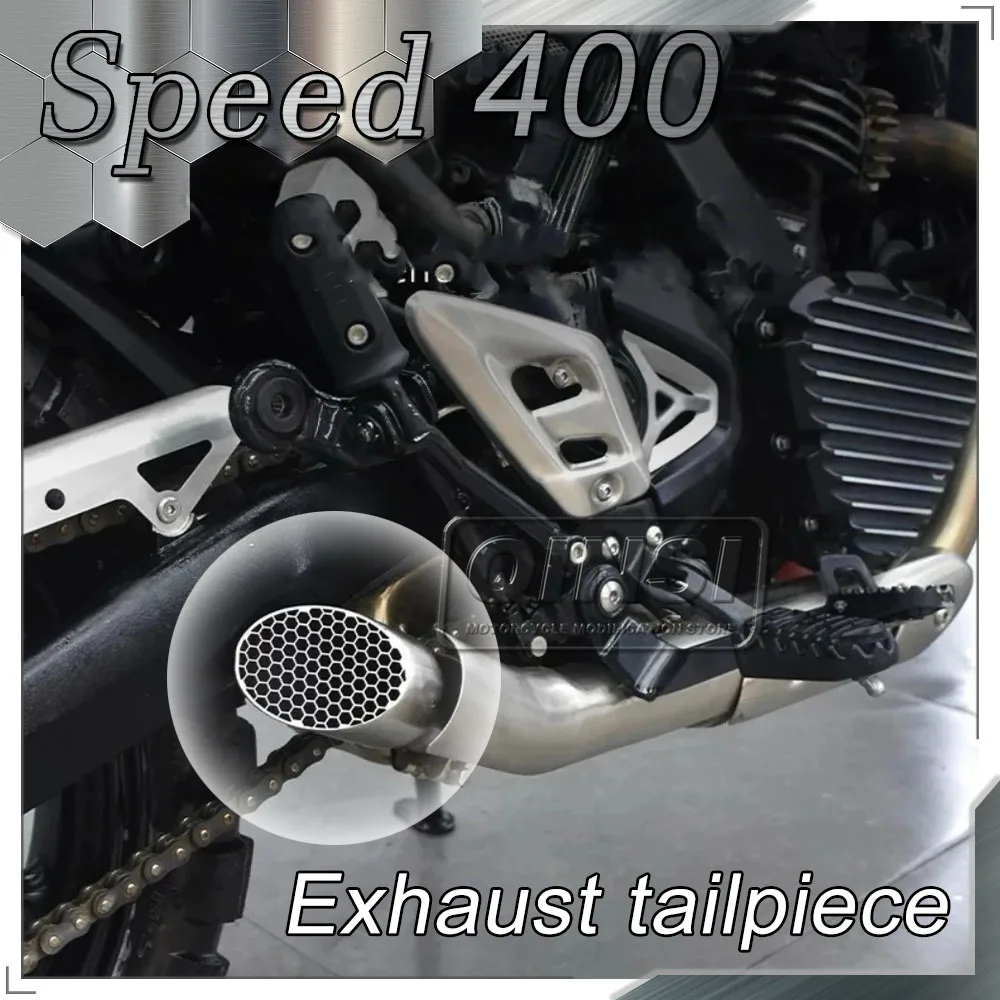 

For Triumph Speed400 Scrambler 400X Motorcycle Custom Single Exhaust Tail Throat Honeycomb Tail Tip Decoration Accessories