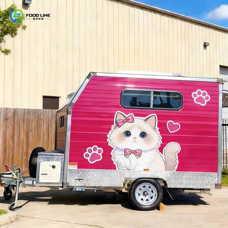 Customized Pet Grooming Trailer Mobile Salon Traction Bar Camper Custom For Dog Grooming