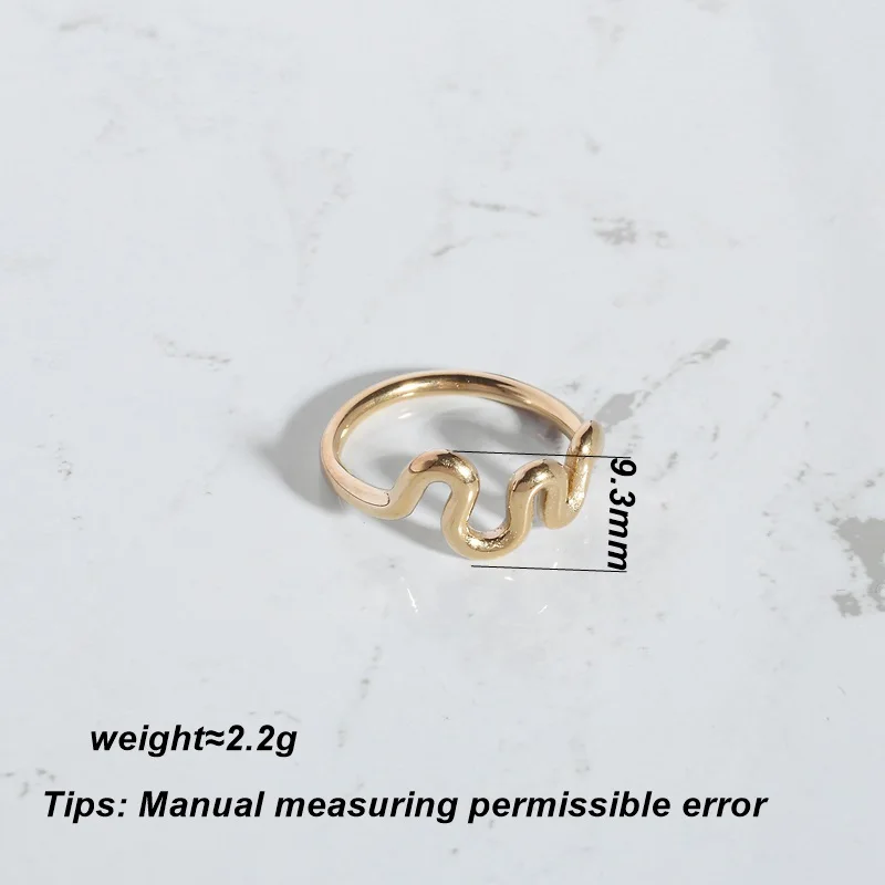 KITEAL Gorgeous Gold color size 6 7 8 Lady Tail ring MI Curved Line Abstract Ring men ring jewelry 2024