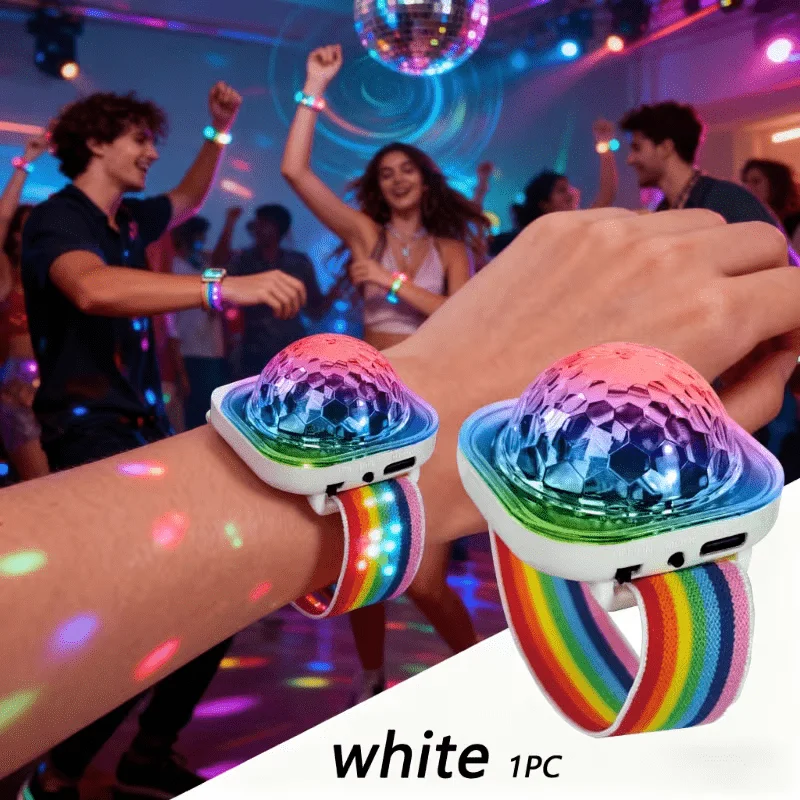 RGB Disco Wristband Bracelet Night Light Color-changing LED Magic Ball Dazzling Light for Party Home Dancing Karaoke Birthday