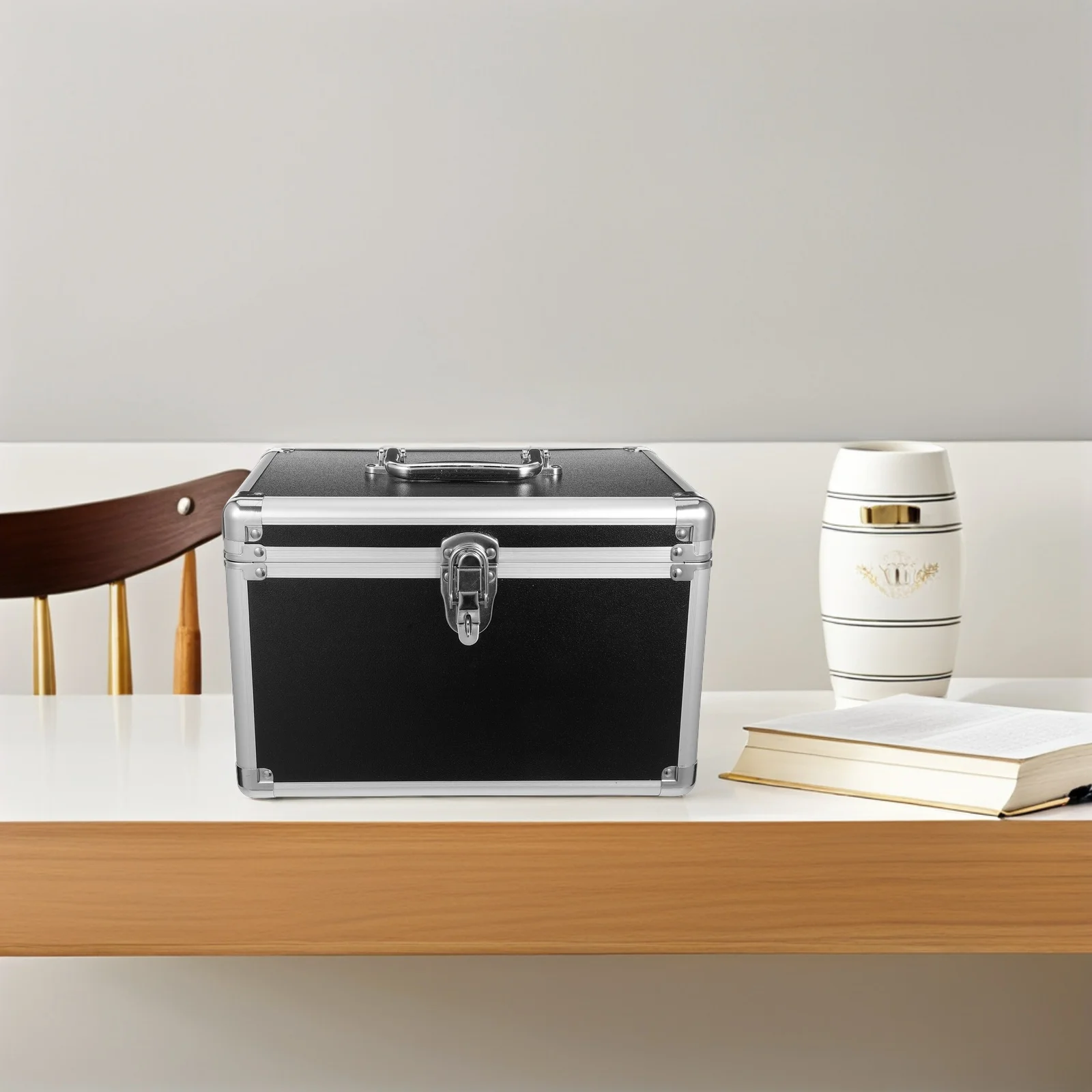 Caja de herramientas de aleación de aluminio, estuche rígido portátil, contenedor de almacenamiento de mano, maletín de Metal portátil para viajes en casa, trabajo al aire libre