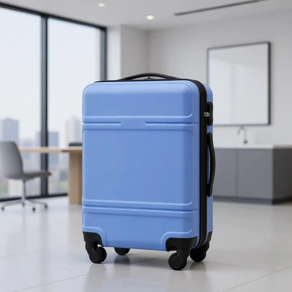 

22 Inch Skyline Blue Spinner Luggage - Carry-On Lightweight Suitcase