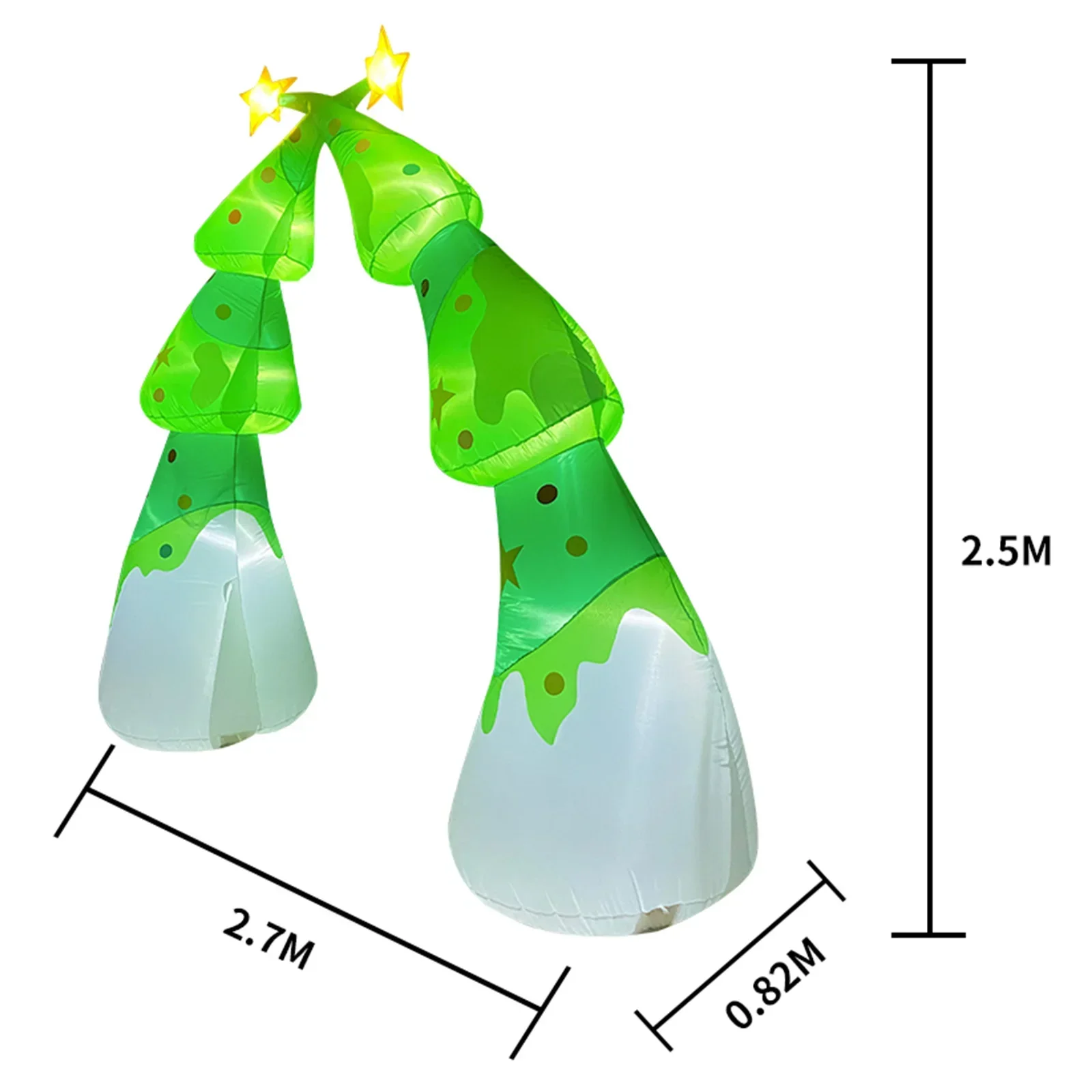 Arco de árbol de Navidad de 2,7 M/8,8 pies, modelo inflable, decoraciones navideñas, luces LED, decoración navideña al aire libre, decoración de fiesta en el patio del hogar