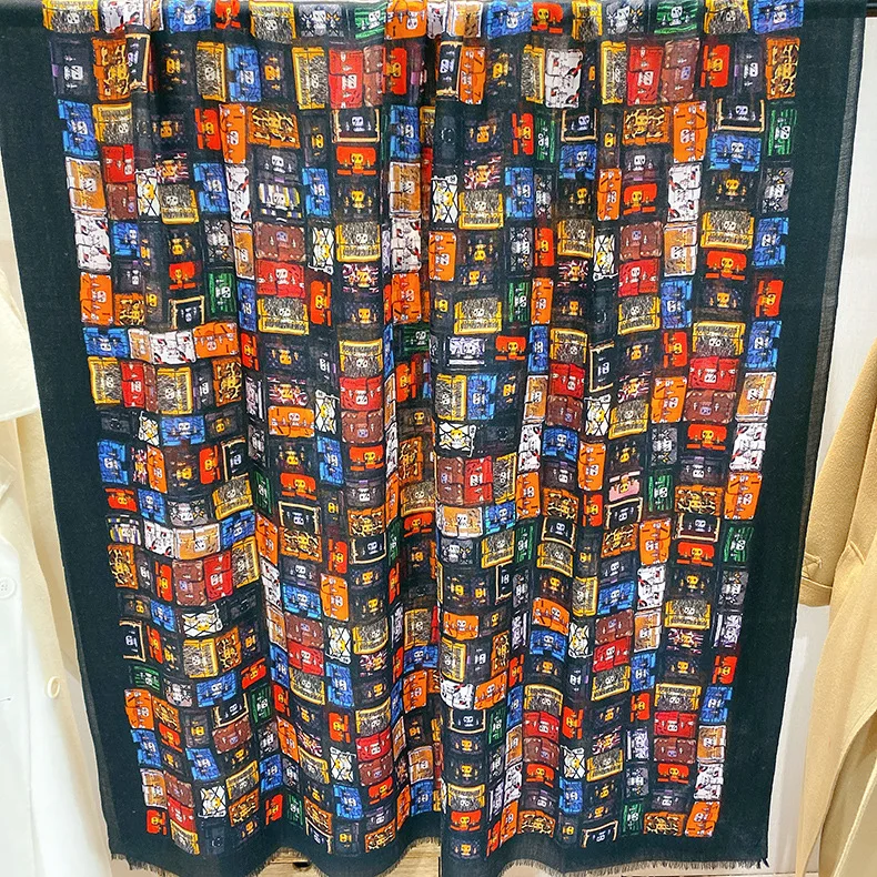 

100% Cashmere Tassels Long Scarfs Women Ring Pashmina Scarves Foulard Femme Bag Head Decoration Winter Accessories Mother Gift