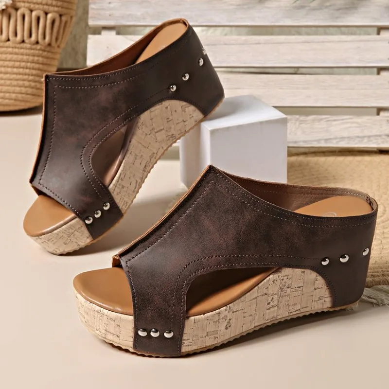 

Сандалии, женская летняя мягкая женская обувь, шлепанцы, женские сандалии, туфли на танкетке, женские шлепанцы на платформе и каблуке, женская обувь