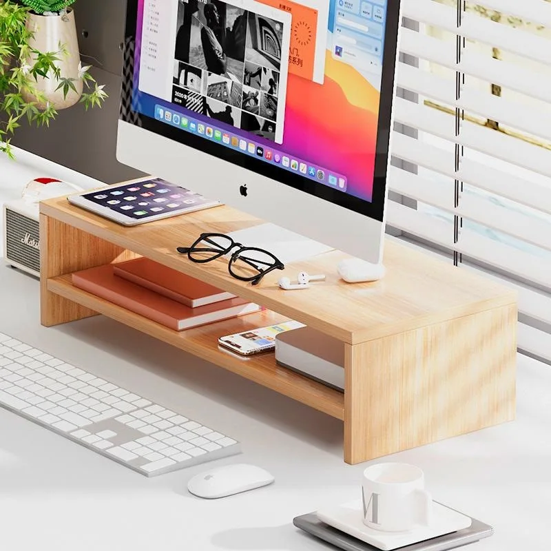 Desktop Computer Heightening Rack, Monitor Screen Holder, Raised Shelf, Desk Storage Base, Shelves