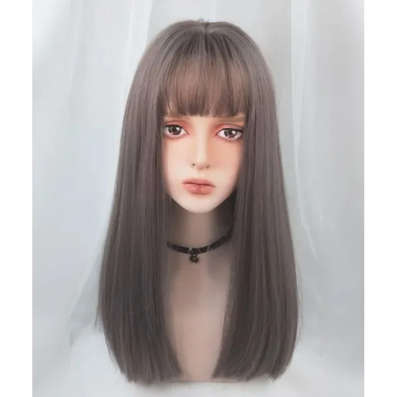 

Women Anime Trendy Goth Party Fancy Natural Look Fringe Long Straight Hair Wigs