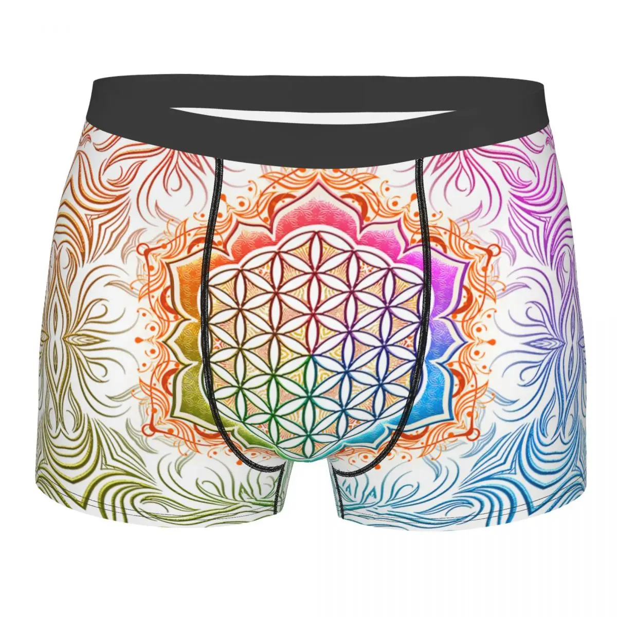 

Custom Novelty Flower Of Life Lotus Boxers Shorts Panties Men's Underpants Stretch Sacred Geometry Mandala Briefs Underwear