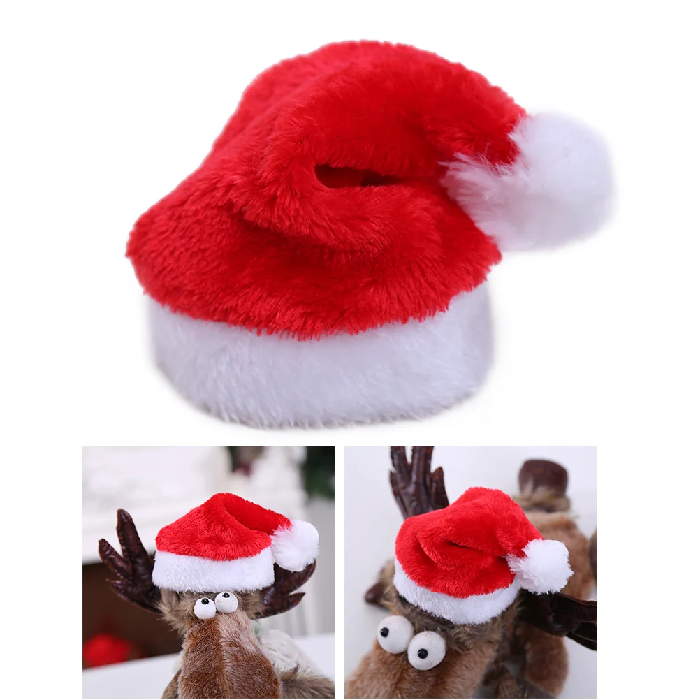 Gorro de Navidad para perros y gatos, disfraz de Navidad para mascotas, sombreros para perros pequeños, accesorios para el cuidado del cabello (rojo)