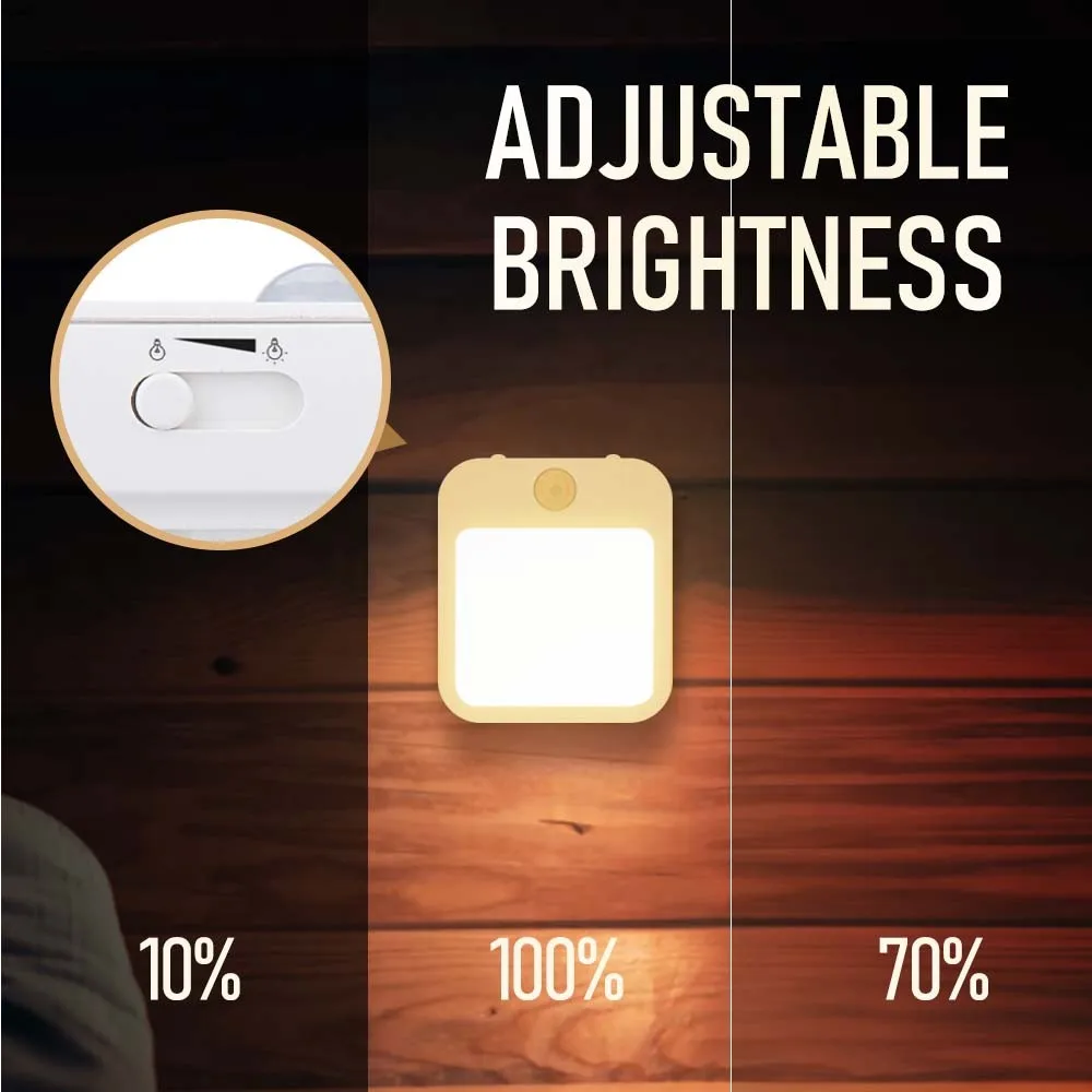 Motion Sensor LED Night Lights EU Plug Dimmable Cabinet Light For Baby Bedside Bedroom Corridor Wireless Night Lamp Lighting