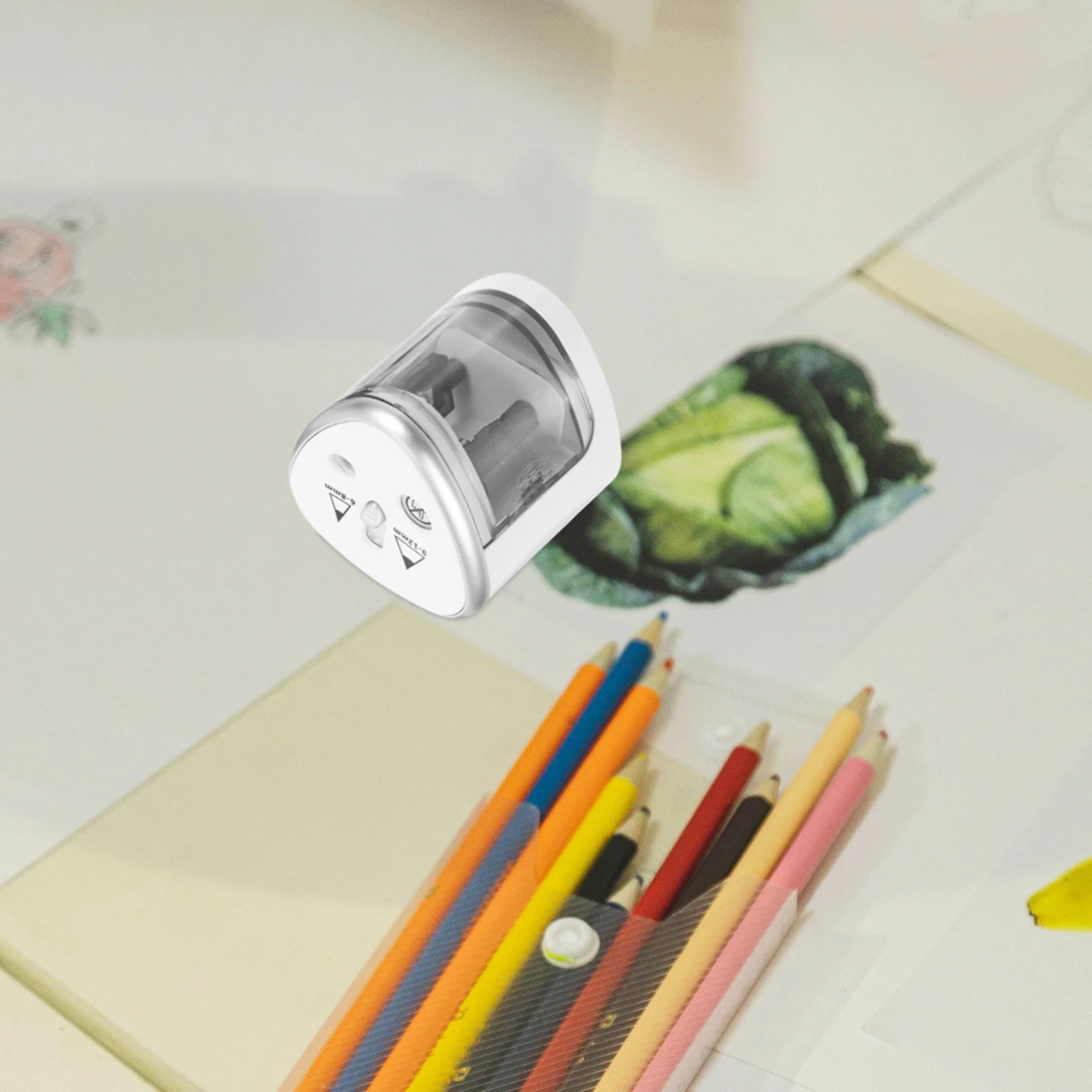 Temperino Elettrico a Doppio Foro Automatico per Matite da 6-12mm, Portatile e Resistente