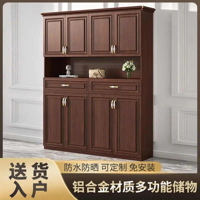 Home villa door foyer cabinet outdoor outdoor balcony waterproof sunscreen aluminum honeycomb storage cabinet