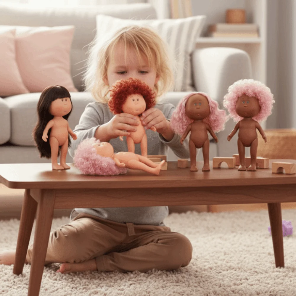 ตุ๊กตาแฟชั่นผมหยิก 24 ซม. ตาโต ตุ๊กตาไวนิล แต่งตัวได้ ขยับได้ ตุ๊กตาไมอา โปเตโท 24 ซม. ผิวสีเข้ม แอคชั่นฟิกเกอร์ ของขวัญสำหรับเด็ก